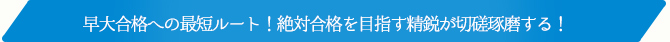 早大合格への最短ルート！絶対合格を目指す精鋭が切磋琢磨する！