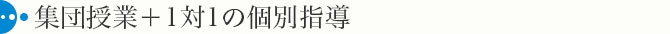 集団授業＋1対1の個別指導