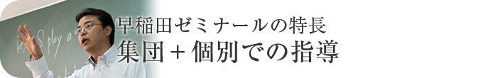 早稲田ゼミナールの特徴 集団＋個別での指導